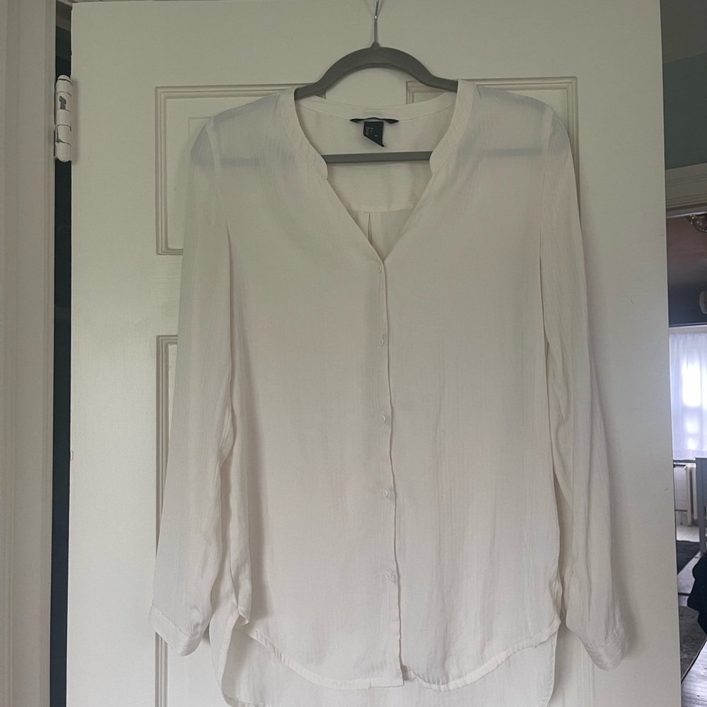 H&M Cream Button-Up Blouse